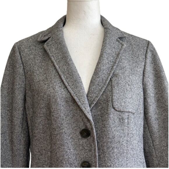 Talbots Blazer Jacket Gray Wool Blend Button Front Pockets Blazer Size 10 - Picture 3 of 12